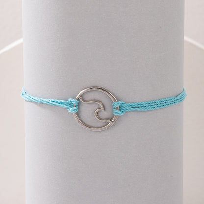 Ethnic Braided Cord Adjustable Bracelet with Wave Pattern Design