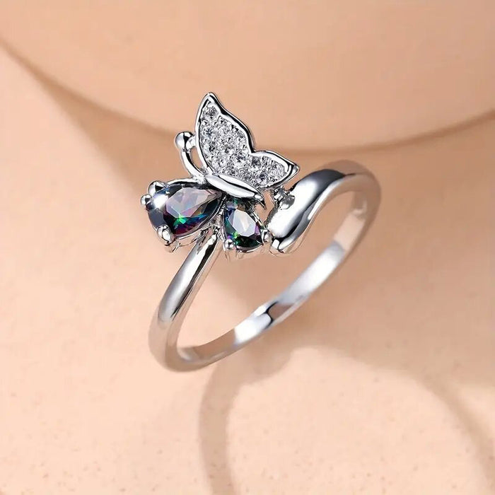 Sweet butterfly ring exquisite niche design female ring