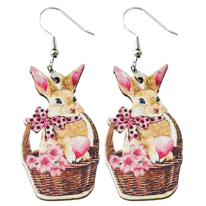 Easter Forest Bunny Earrings with Western Teacher and Mom Sports Designs