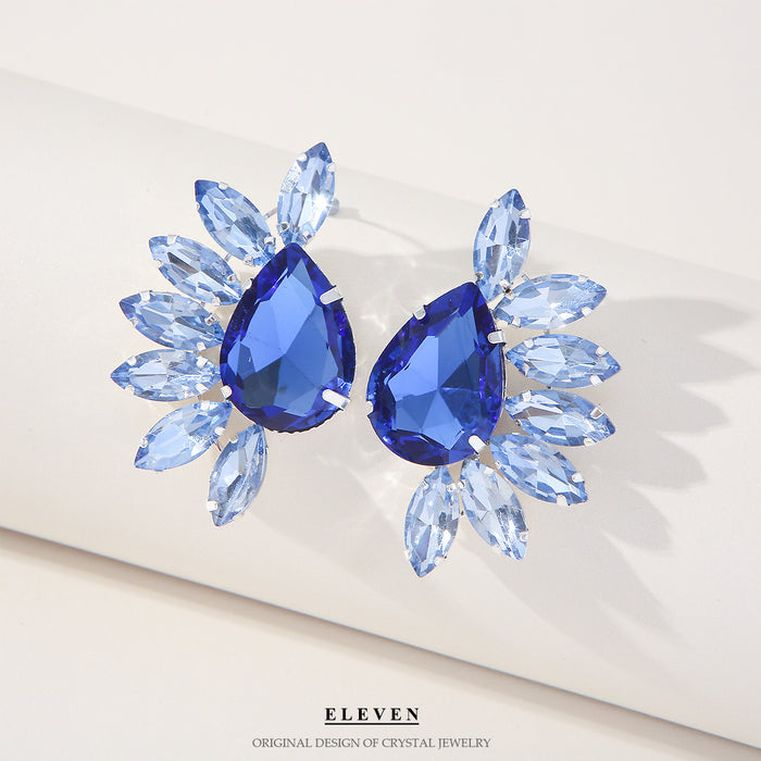 Vintage Gemstone Earrings - French-Style Zircon Studs for a Unique Look