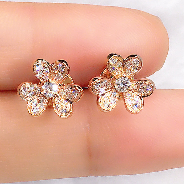 Flower earrings full of diamond earrings for women