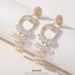 S925 silver needle white micro-paved rhinestone earrings