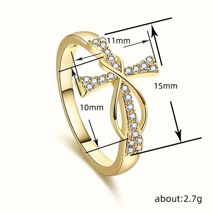 Cross zircon ring simple classic design ring fashionable personality female ring