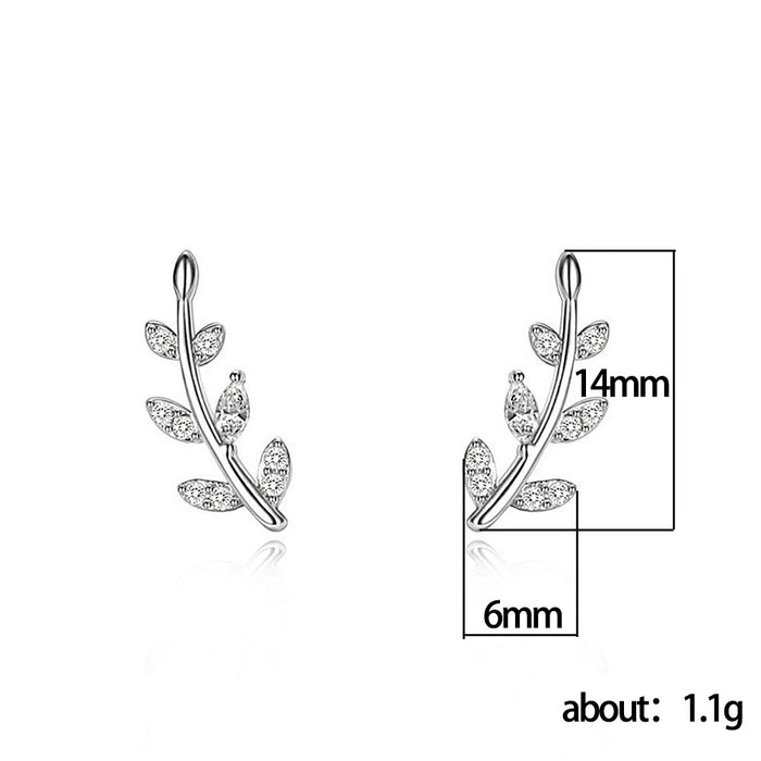 Forest leaf earrings trendy diamond earrings