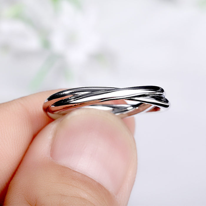 Trendy simple double-layer plain ring fashionable personality party ring