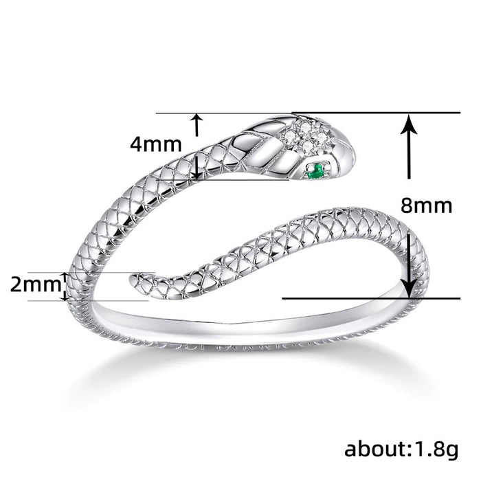 Snake-shaped open ring adjustable European and American style ladies ring