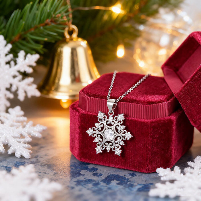Snowflake Texture Christmas Necklace