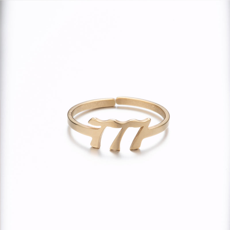 Lucky number ring, stainless steel 111-999 open memorial ring wholesale