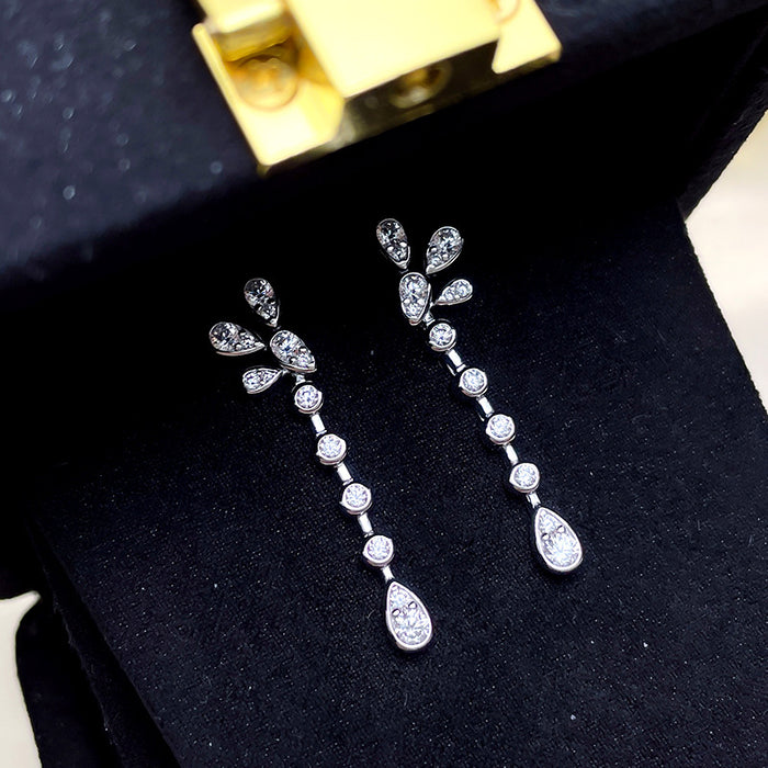 Small fresh temperament flower earrings imitation tassel earrings