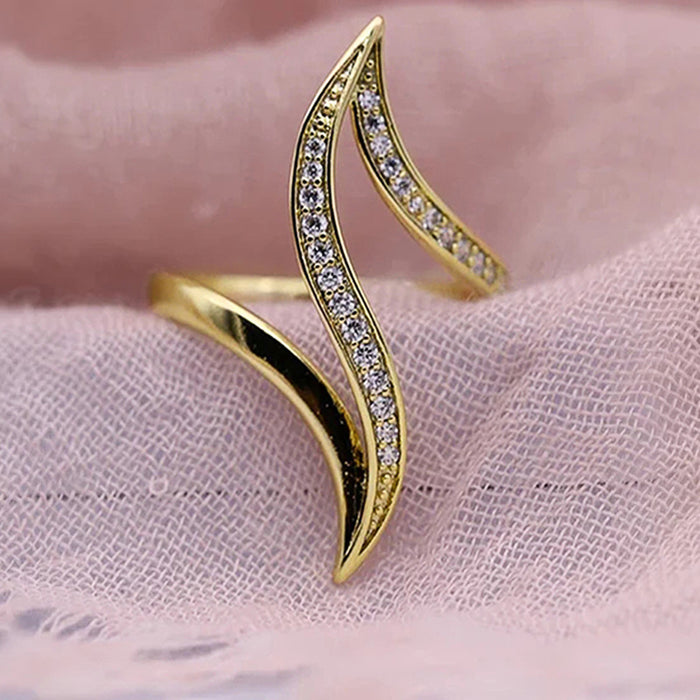Linear ring design ring micro inlaid jewelry women - wallojewerly 