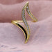Linear ring design ring micro inlaid jewelry women - wallojewerly 