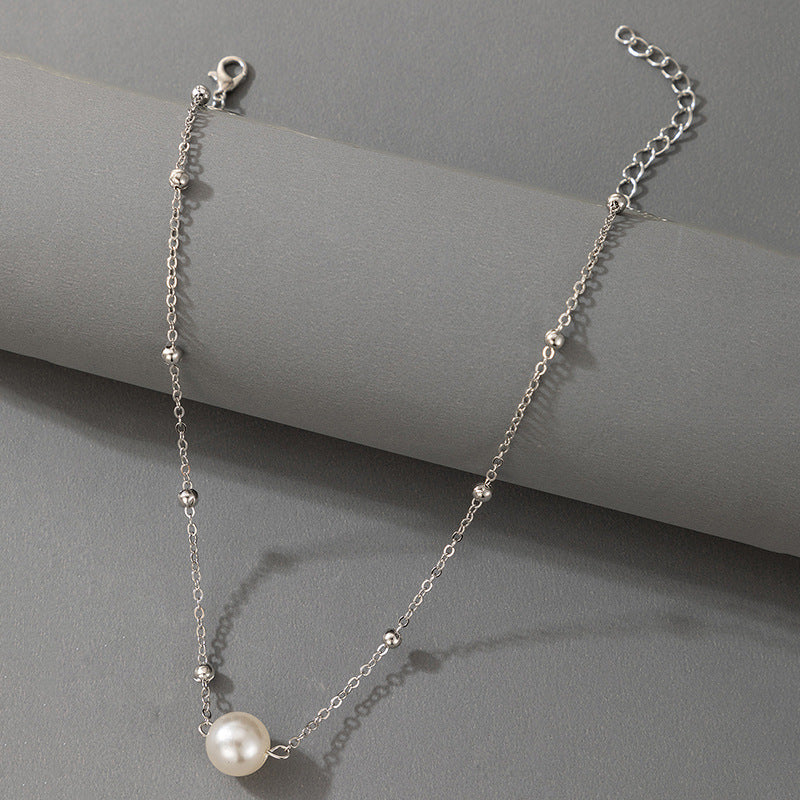 Classic Pearl Beaded Choker Necklace - Elegant and Versatile Design