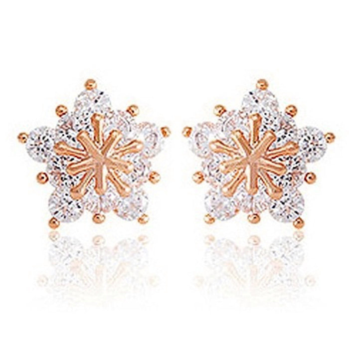 Zircon Snowflake Earrings Full Diamond Five-pointed Star Christmas Earrings