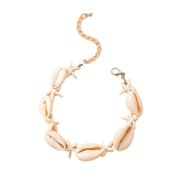 Shell Starfish Single Layer Bracelet - Seaside Vacation Style Bracelet