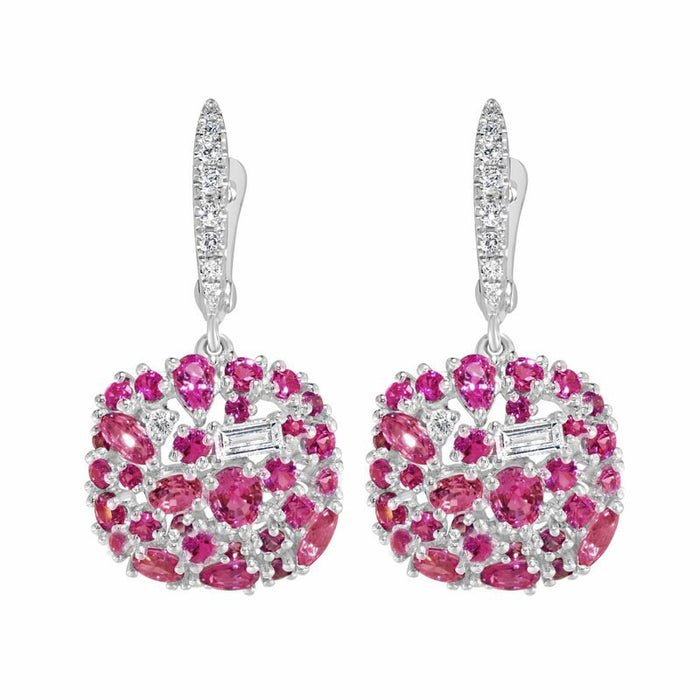 Luxury full diamond red crystal earrings for women