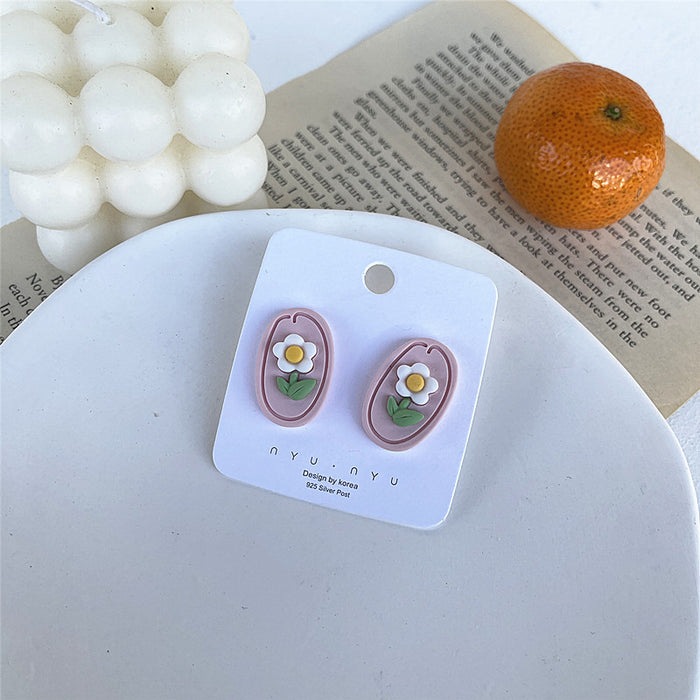 2022 fun earrings S925 silver needle cute color matching bear earrings