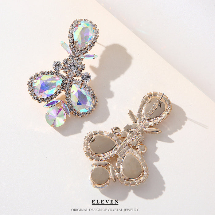 Geometric Zircon Earrings - Colorful Rhinestone Statement Jewelry for a Bold Look - wallojewerly 