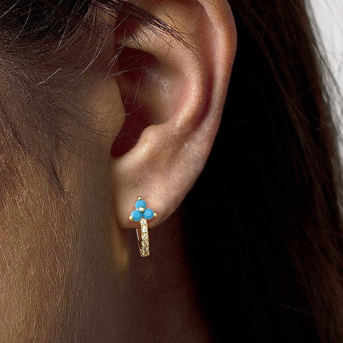 INS geometric ear clips micro-inlaid unique design earrings bohemian style earrings