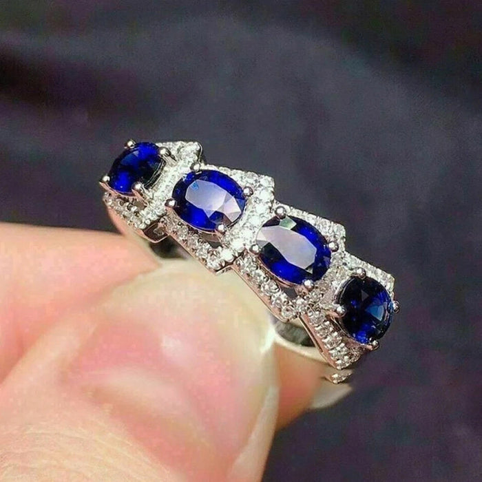 Klein blue zircon ring celebrity style retro magazine style ring