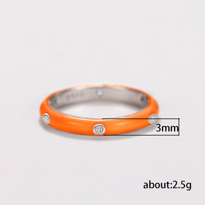 Anillo de gota de aceite de color arcoíris, anillo de circón minimalista y versátil