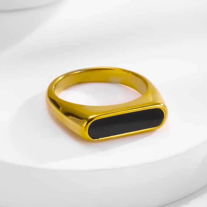 Wholesale titanium steel black shell geometric epoxy rings