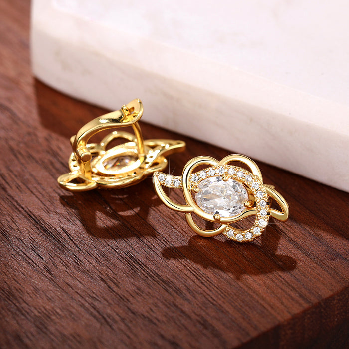 Women's earrings with diamonds, fashionable and trendy earrings