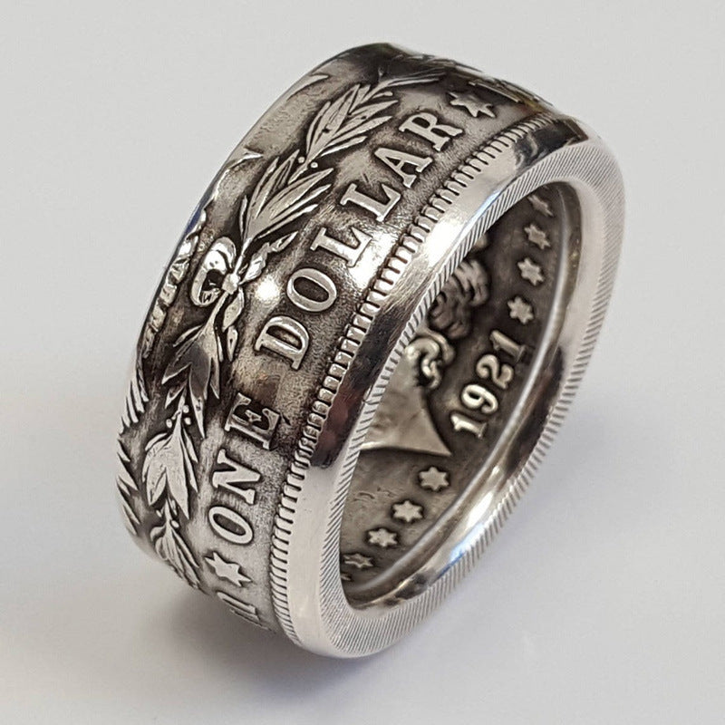Anillo de aleación con letras digitales creativas al por mayor