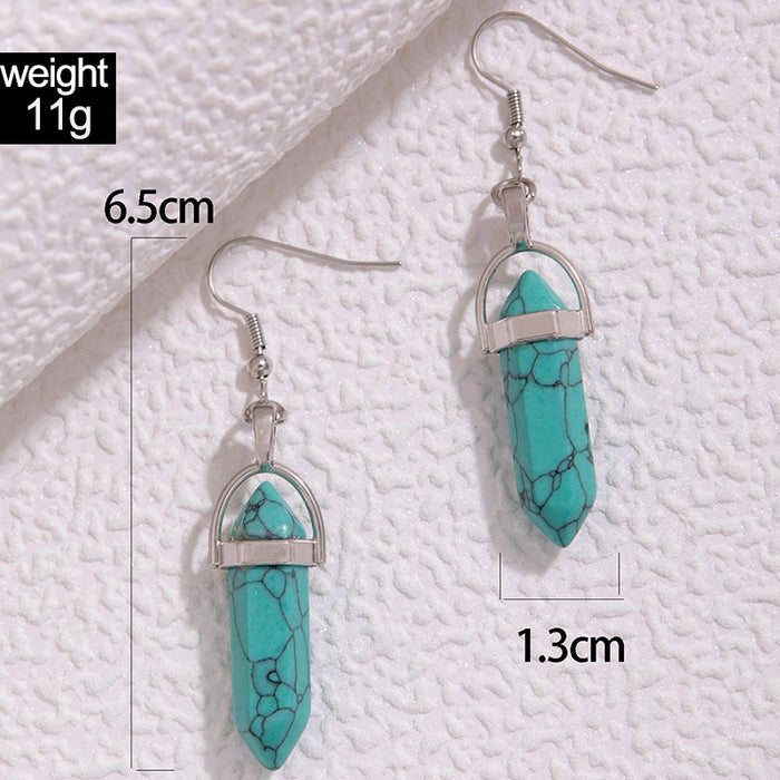 Bohemian Faux Turquoise Vintage Ear Hook Earrings