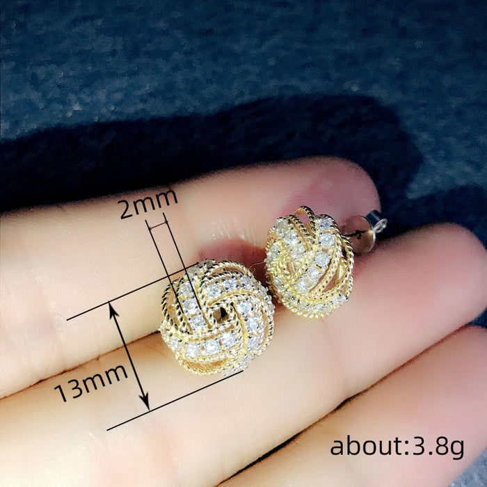 Round bead earrings Chanel style temperament retro earrings