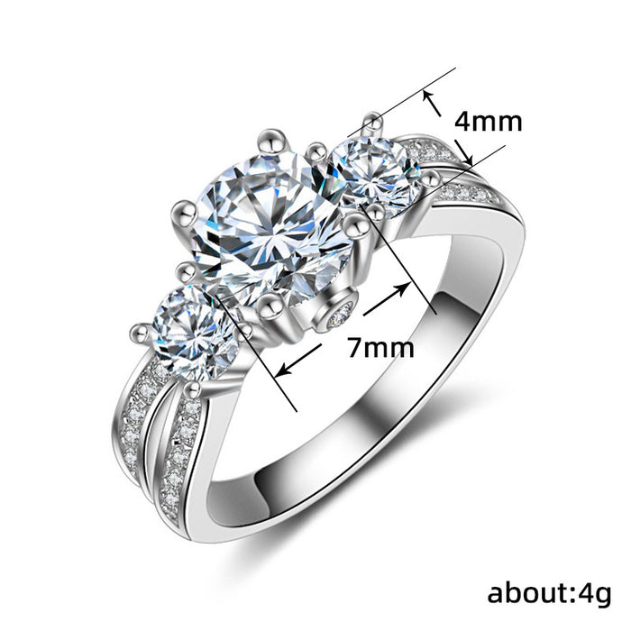 Zircon love confession ring retro large style personality women's ring