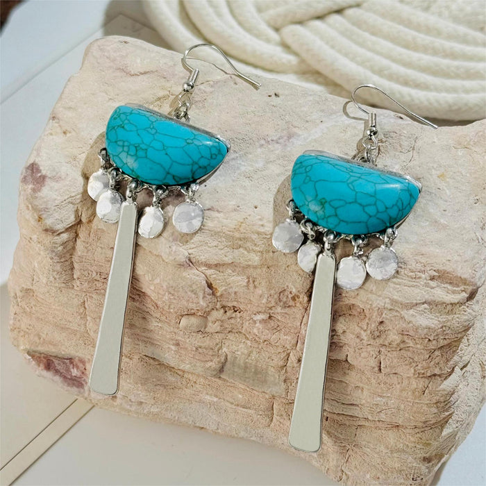 Turquoise earrings bohemian ethnic style earrings