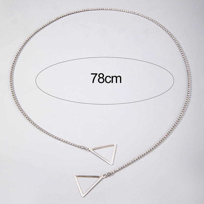 Simple alloy triangle hollow geometric body chain surface decoration