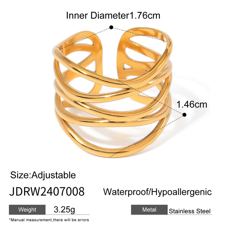 Anillo irregular exagerado de acero inoxidable