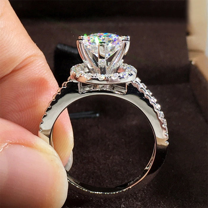 Classic round diamond ring fashionable zircon wedding ring