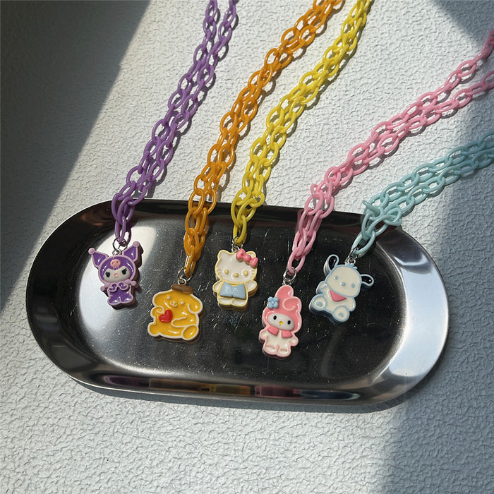 Y2K style hot girl puppy necklace cute oil drop version necklace