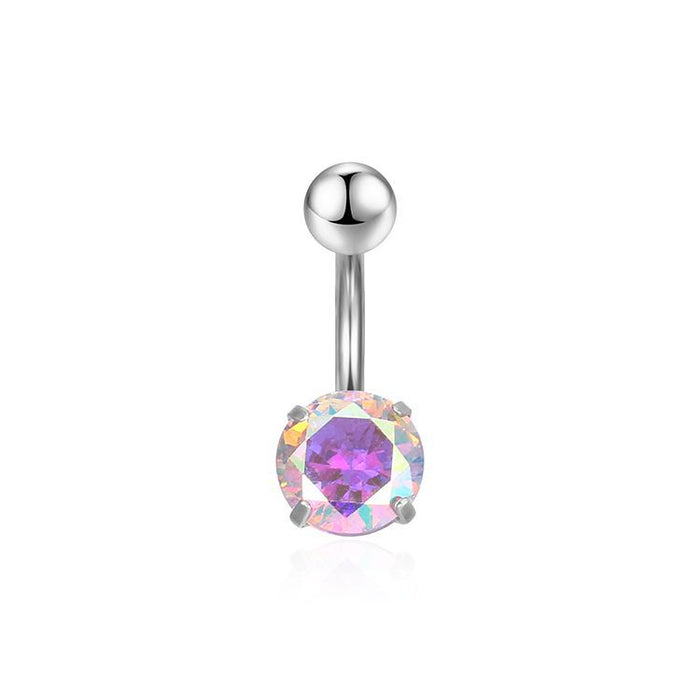 Stainless steel zircon round double head belly button ring belly button nail