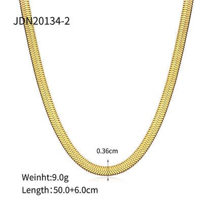 Elegant 18K Gold-Plated Stainless Steel Necklace - Popular Titanium Steel Snake Bone Chain for Layered Look