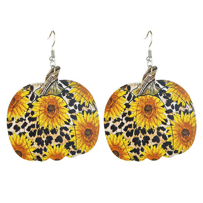 Pumpkin Fall Collection Leather Earrings for Halloween and Thanksgiving