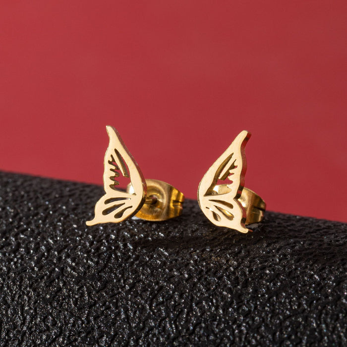 Butterfly Wing Stainless Steel Stud Earrings - Elegant and Stylish Jewelry