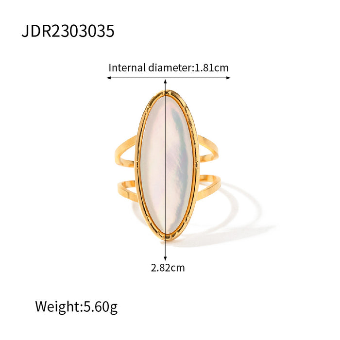 18K Gold Stainless Steel Asymmetric Triangular Zircon Ring - High-End Design