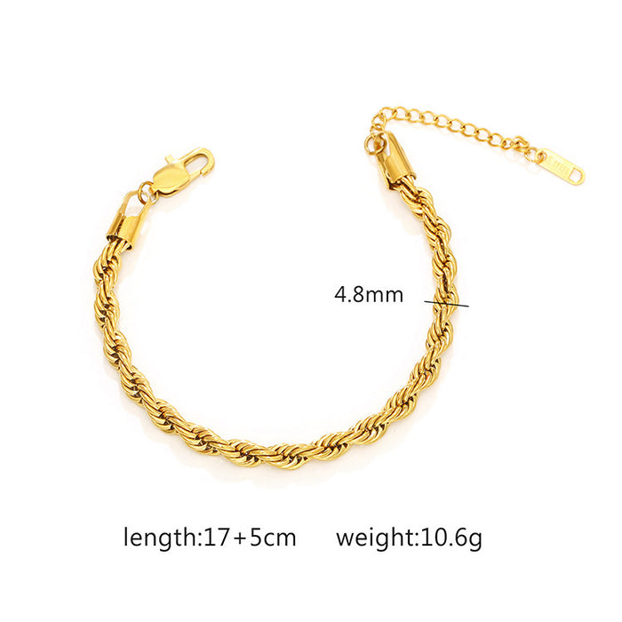 18K Gold Plated Stainless Steel Cuban Chain Women's Titanium Steel Bracelet