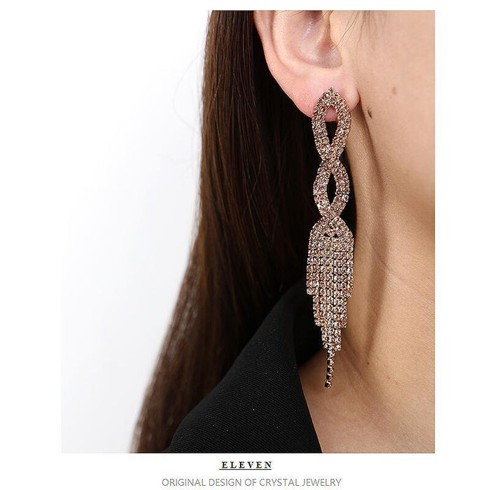 Vintage Rhinestone Earrings - Cold-Tone Sparkling Jewelry for Women