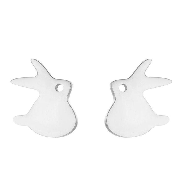 Mini pendientes de conejo, nuevos pendientes huecos simples y lindos de estilo dulce, pendientes de moda coreana al por mayor