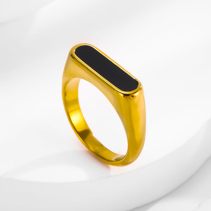 Wholesale titanium steel black shell geometric epoxy rings
