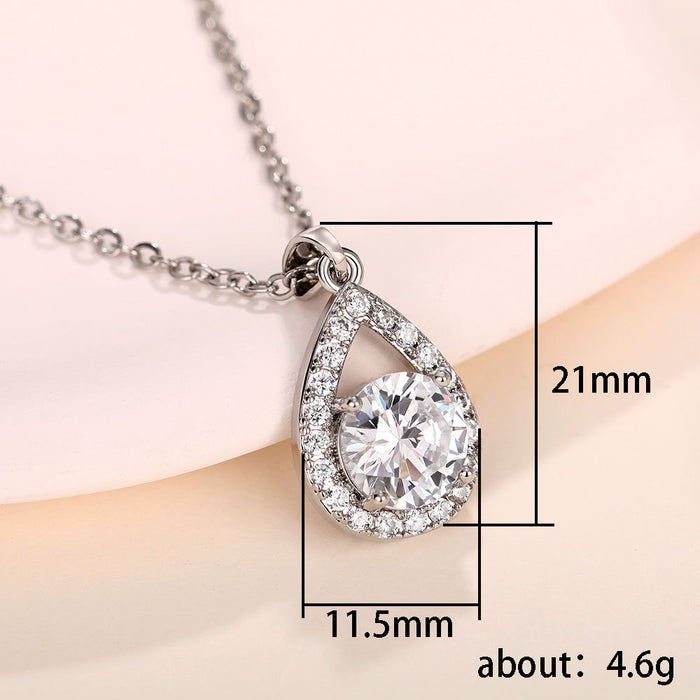 Angel's Tears Zircon Pendant Women's Pear Shape Necklace