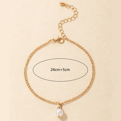 Minimalist Ins-Style Pearl Anklet with Trendy Ins-Style Pearl Anklet for Women