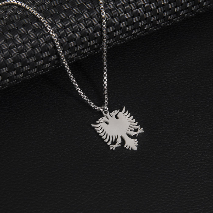 Albanian eagle pendant necklace, European and American retro fashion animal stainless steel accessories wholesale