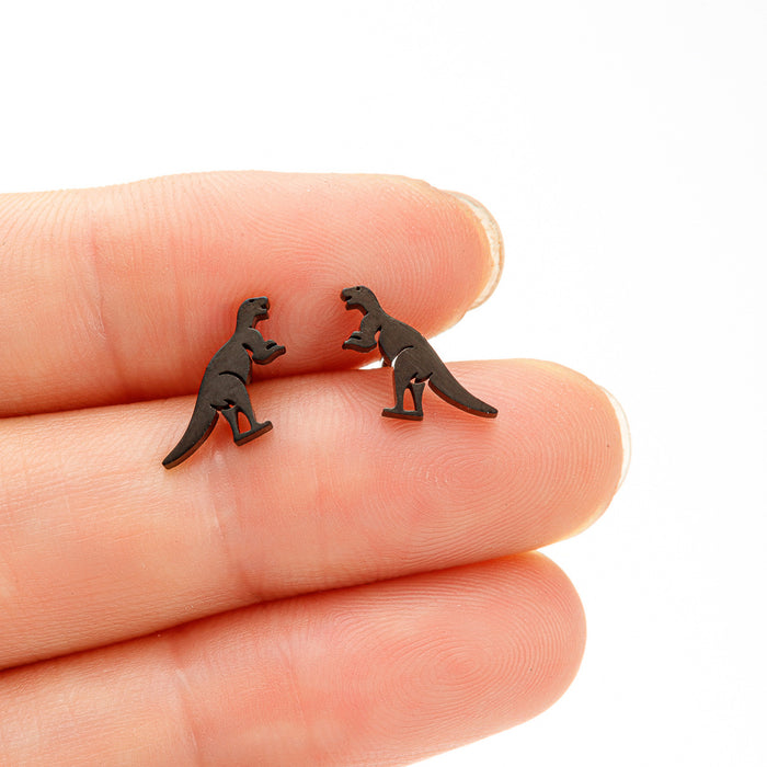 Dinosaur Stainless Steel Stud Earrings - Fun and Playful Animal Jewelry