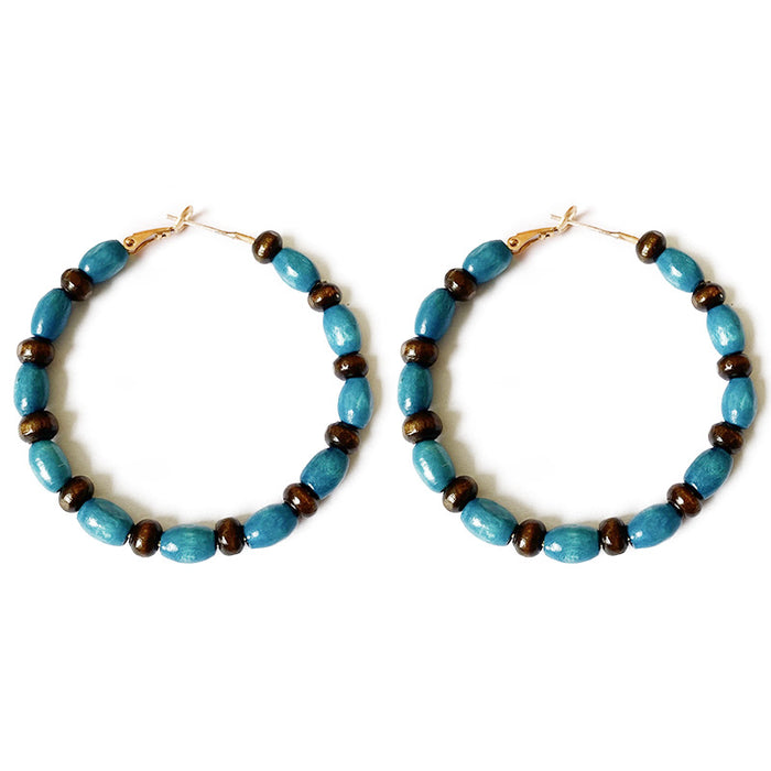 Wooden beaded earrings