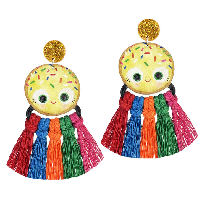 Colorful Tassel Earrings for Teachers and Children, Handwoven and Perfect for Reading Enthusiasts